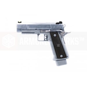 AW Custom EMG / Salient Arms International DS 2011 Hi-Capa 4.3, celokov, blowback - stříbrná