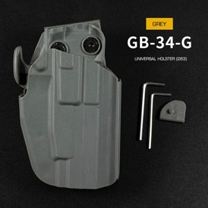Wosport Opaskové plastové pouzdro GB34 - holster pro GLOCK 19/VP9/USP, šedé