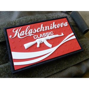 Plastové 3D patche Nášivka AK47 RED CLASSIC plast velcro - černá